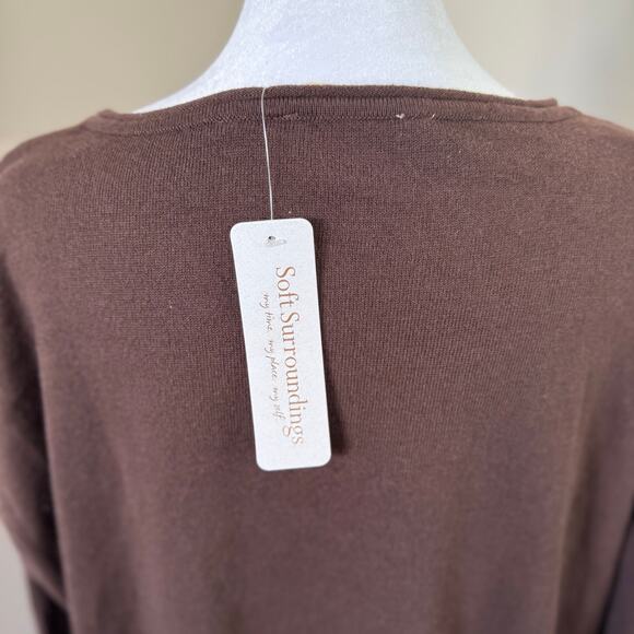 Soft Surroundings Preston Sweater Heather Brown Size Large NWT - Picture 3 of 5